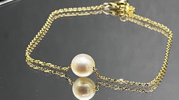 Bracelet Margarita 1 perle de culture 7.5-8mm sur chaine or | Bijouterie Laurence Joaillerie