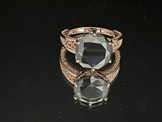 Bague or rose Diamant noir naturel | Bijouterie Laurence Joaillerie