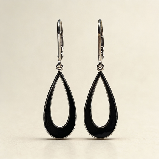 Boucles d'oreilles Aure Céramique noir