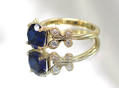 Bague Jesse saphir bleu | Bijouterie Laurence Joaillerie